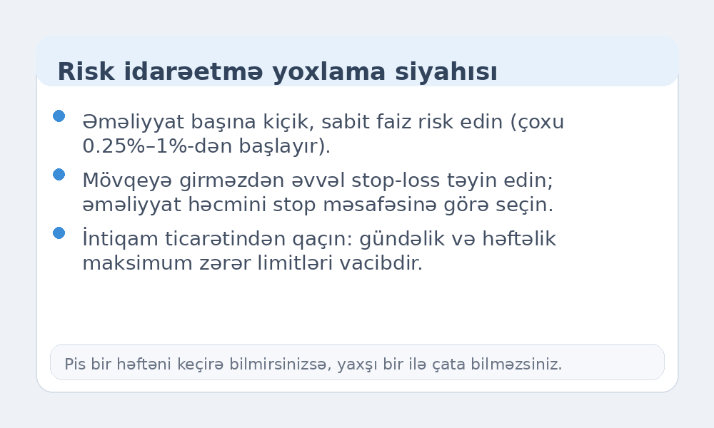 Risk idarəetmə yoxlama siyahısı infoqrafikası