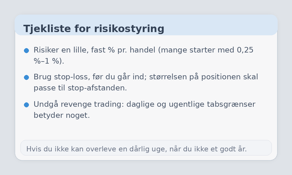 Infografik med tjekliste til risikostyring