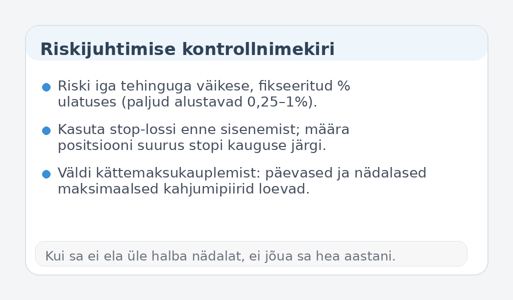 Riskijuhtimise kontrollnimekirja infograafik