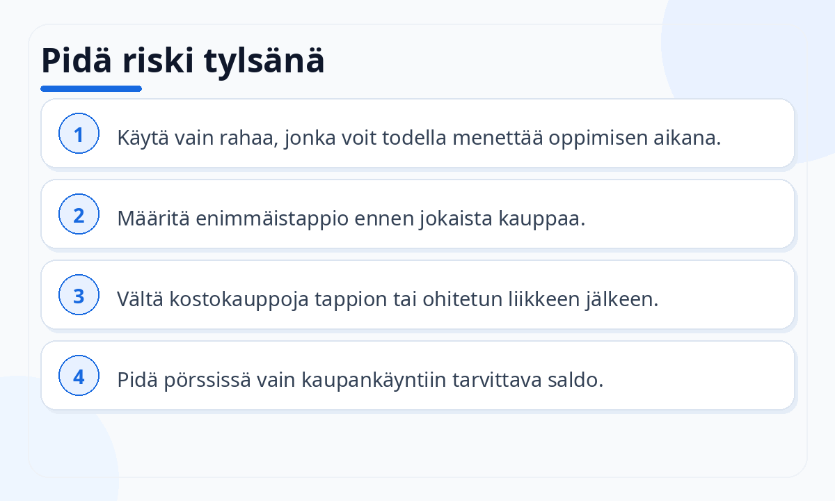 Pidä riski tylsänä