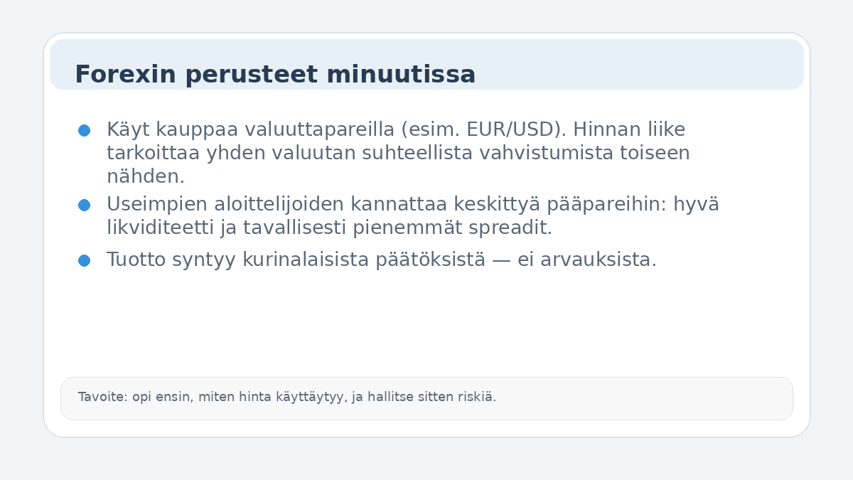 Forexin perusteet -infografiikka