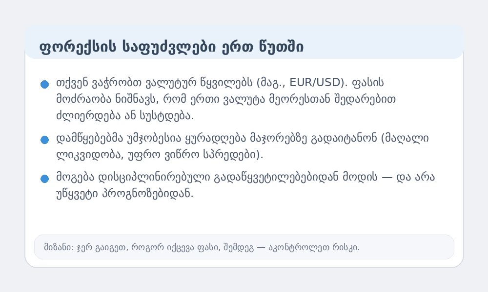 ფორექსის საფუძვლების ინფოგრაფიკა