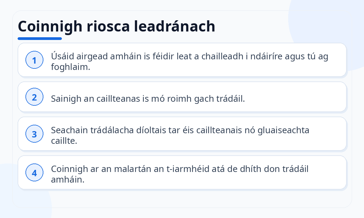 Coinnigh riosca leadránach