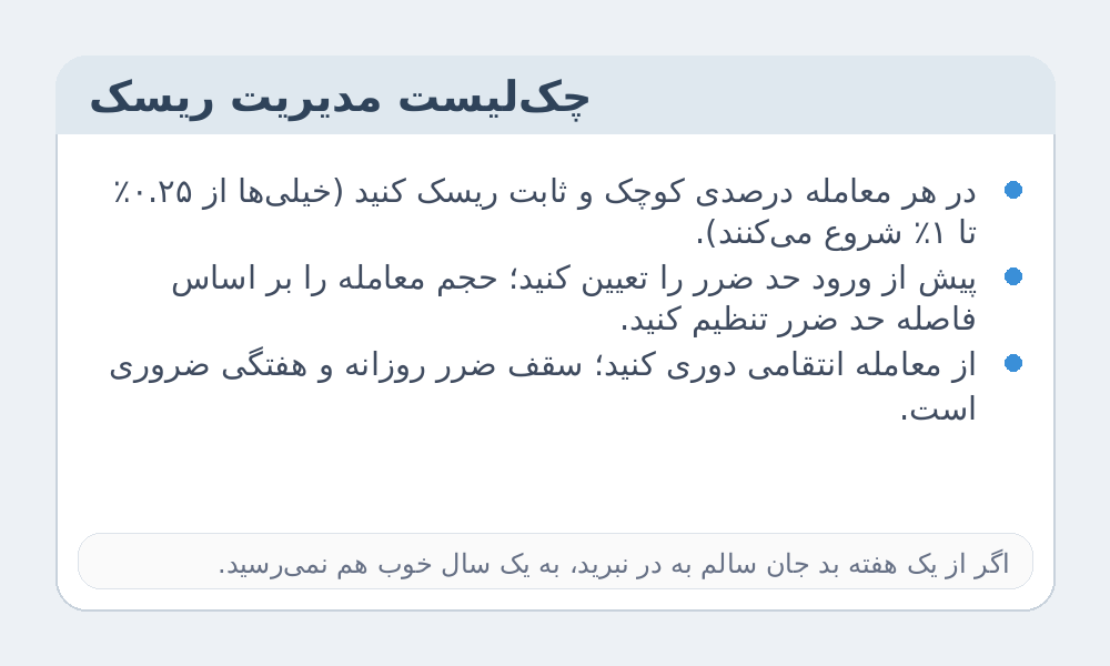 اینفوگرافیک چک‌لیست مدیریت ریسک