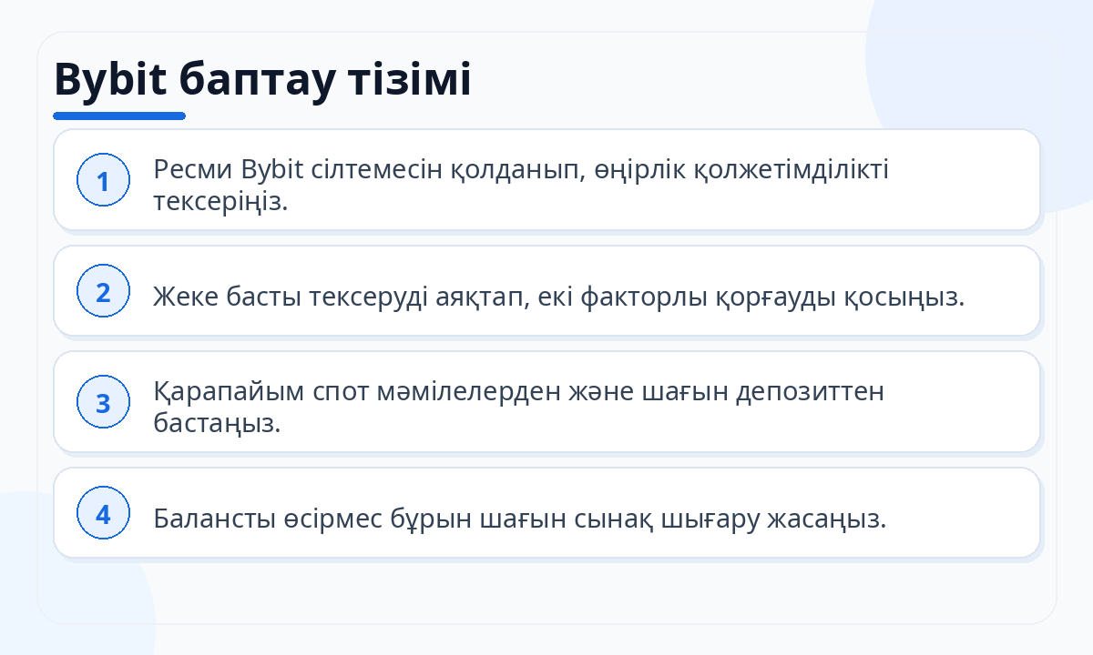Bybit баптау тізімі