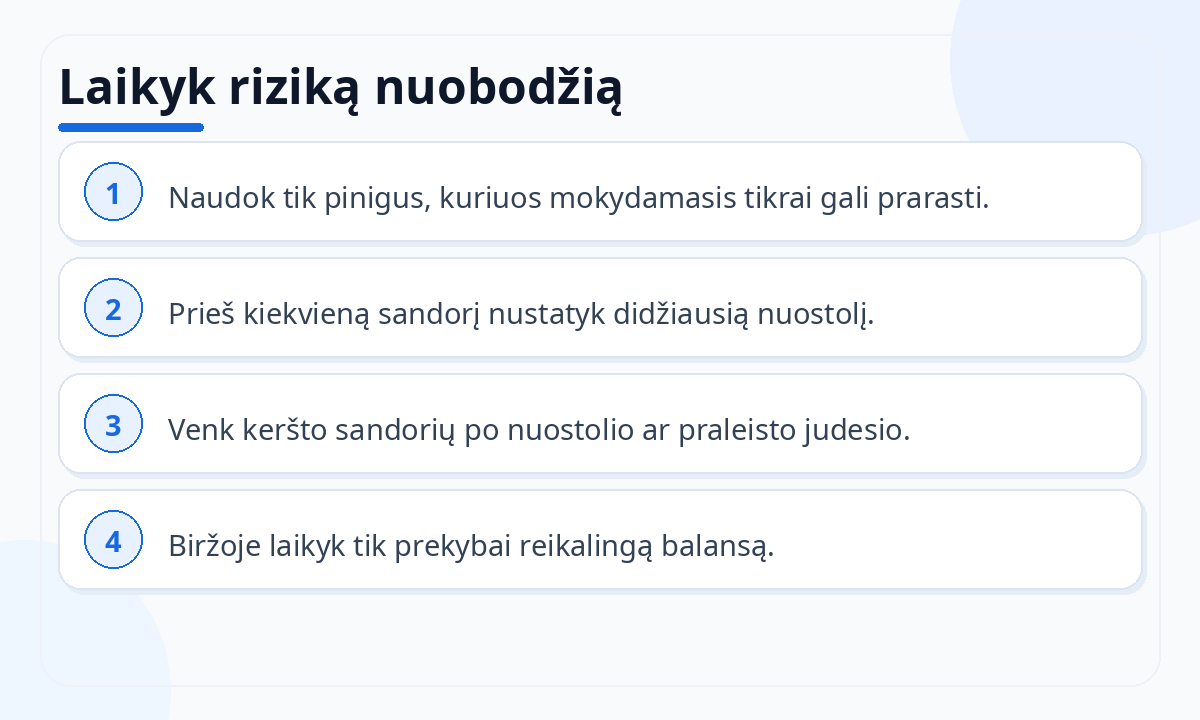 Laikyk riziką nuobodžią