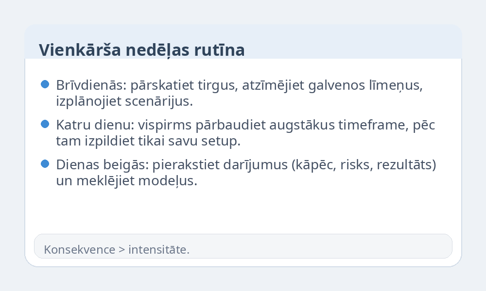 Nedēļas rutīnas infografika iesācējiem