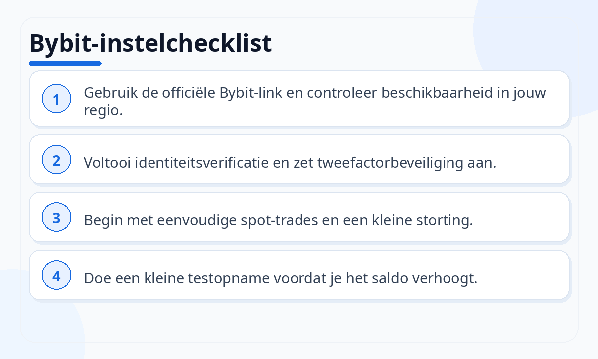 Bybit-instelchecklist