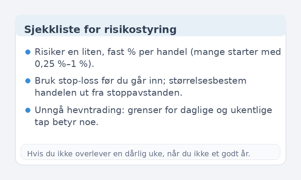 Infografikk med sjekkliste for risikostyring