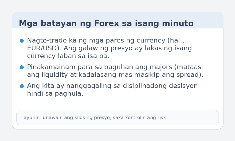 Infographic ng mga batayan ng Forex