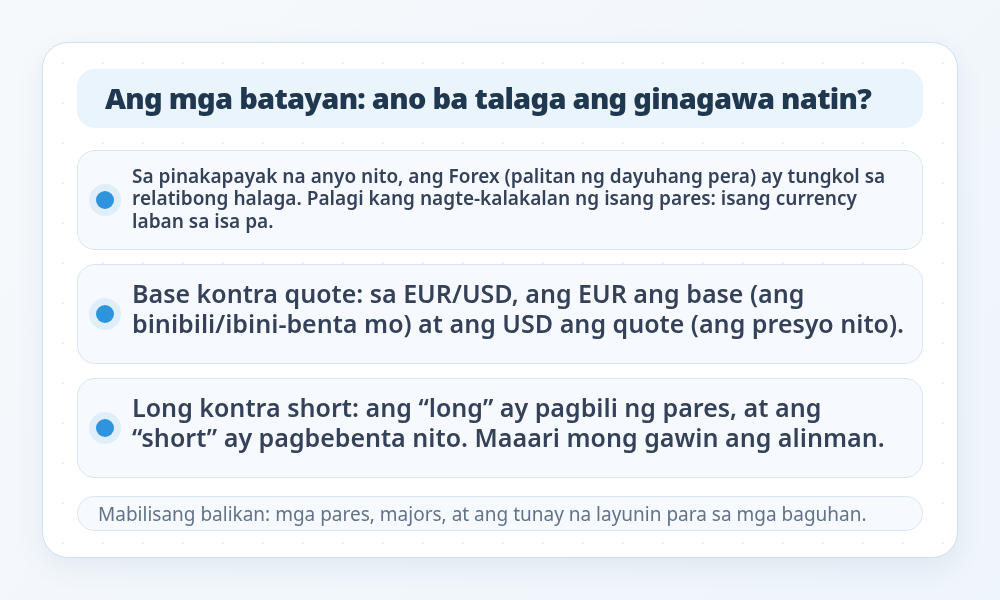 Infographic ng mga batayan ng Forex