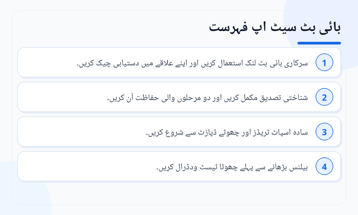 Bybit سیٹ اپ فہرست