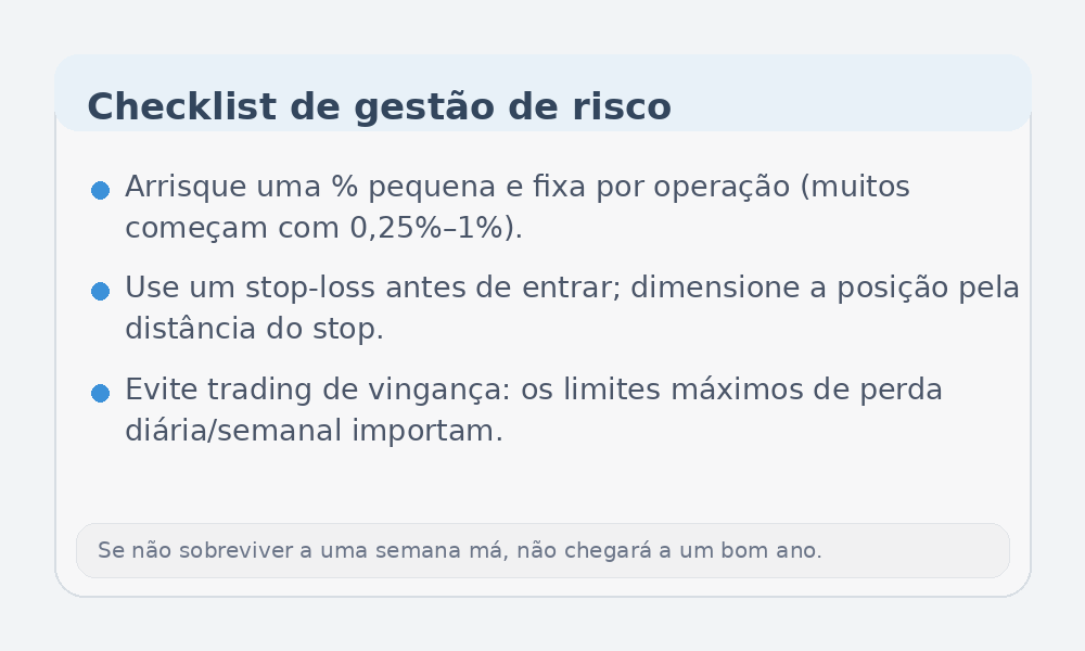 Infográfico com checklist de gestão de risco