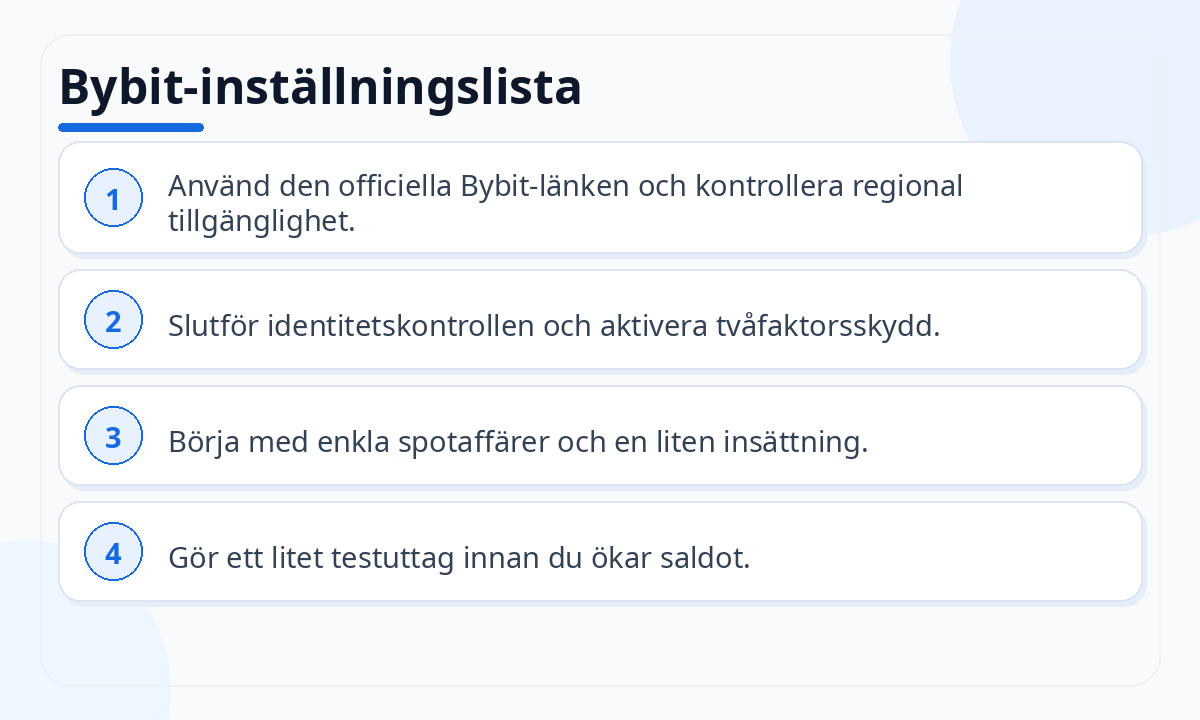 Bybit-inställningslista