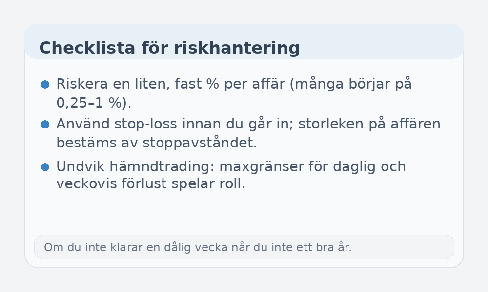 Infografik med checklista för riskhantering
