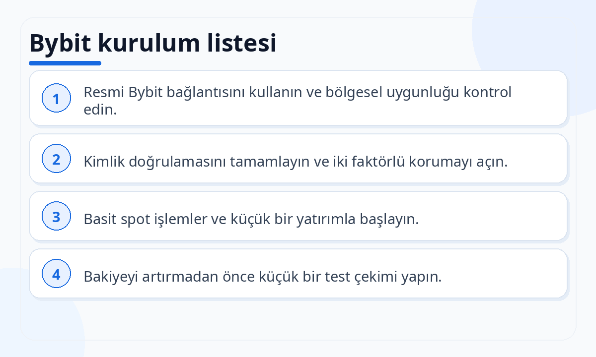 Bybit kurulum listesi