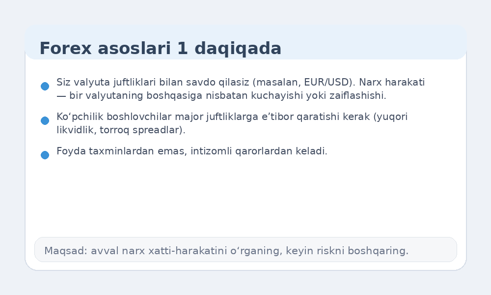 Forex asoslari infografikasi
